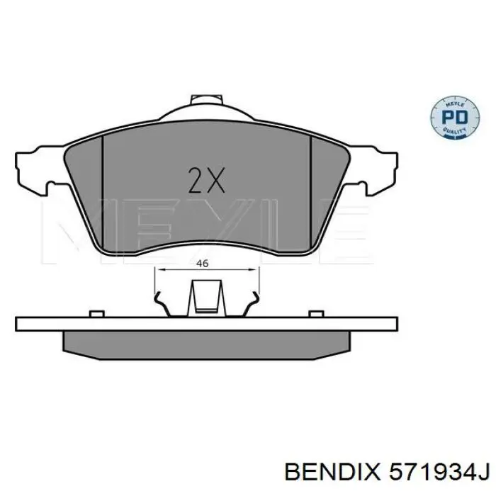 571934J Jurid/Bendix Передні гальмівні колодки