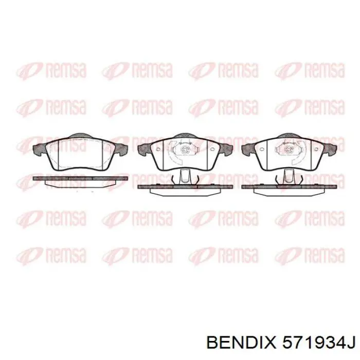 Передні тормозні колодки 571934J Jurid/Bendix