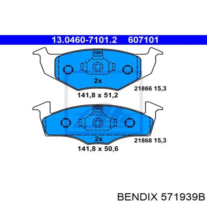 571939B Jurid/Bendix колодки гальмівні передні, дискові