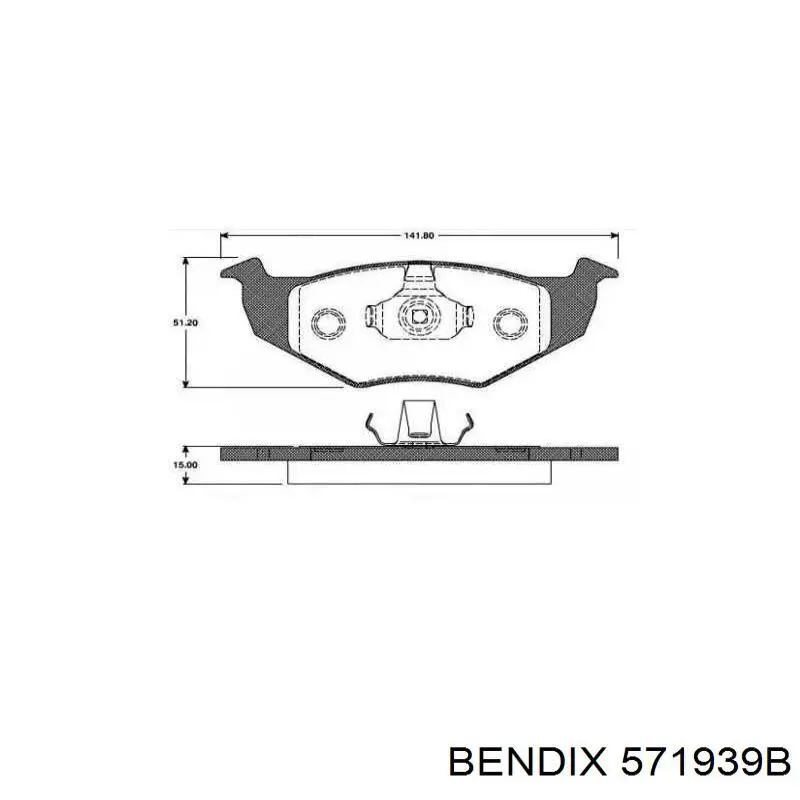 Передні тормозні колодки 571939B Jurid/Bendix