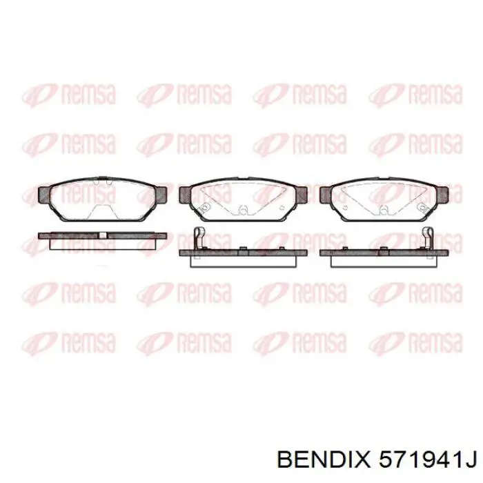 Задні гальмівні колодки 571941J Jurid/Bendix