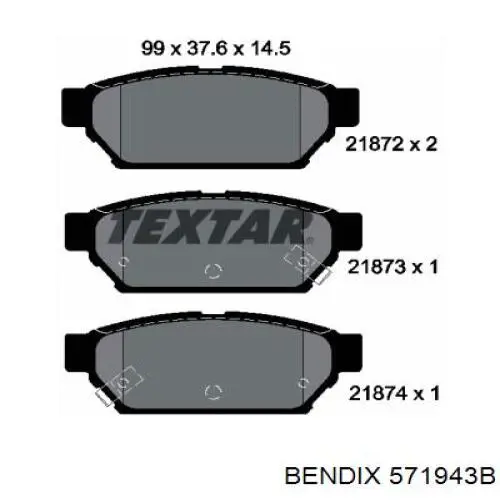 Колодки гальмові задні, дискові 571943B Jurid/Bendix