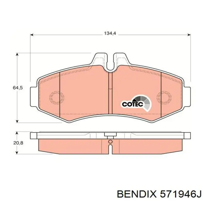 571946J Jurid/Bendix Передні гальмівні колодки