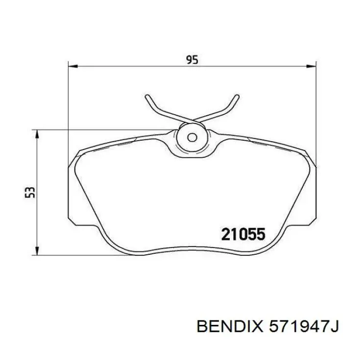 571947J Jurid/Bendix Колодки гальмівні задні, дискові