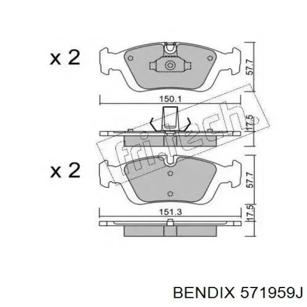 Купити 571959J Jurid/Bendix Колодки гальмівні передні, дискові