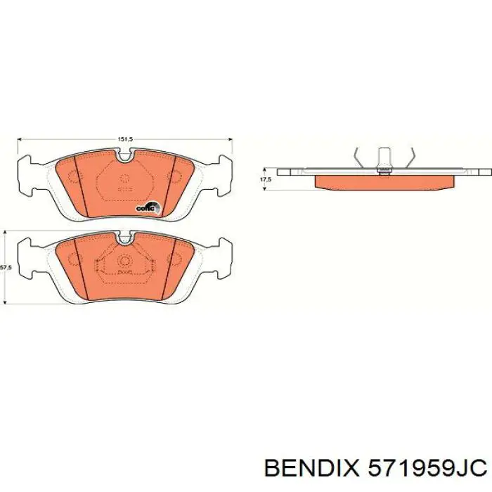 Передні тормозні колодки 571959JC Jurid/Bendix