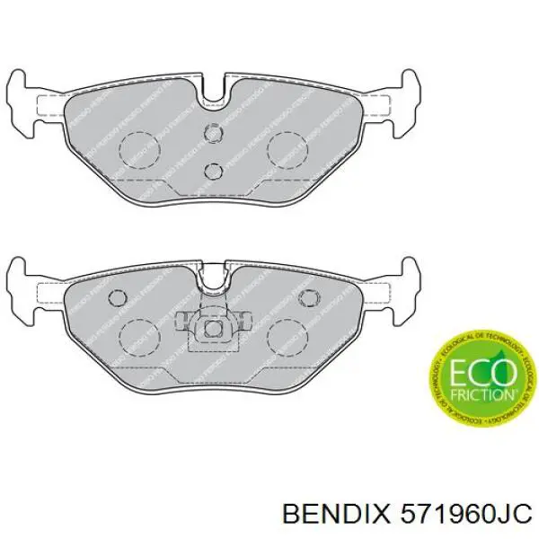 Задні гальмівні колодки Jurid/Bendix 571960JC ціна, від 25.39 USD