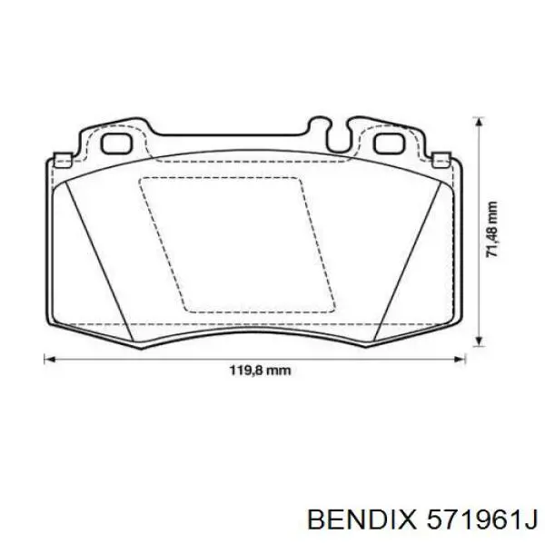 Передні тормозні колодки 571961J Jurid/Bendix