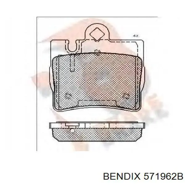 Задні гальмівні колодки 571962B Jurid/Bendix