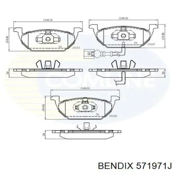 Купити 571971J Jurid/Bendix Колодки гальмівні передні, дискові