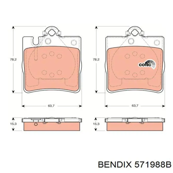 Купити 571988B Jurid/Bendix Задні колодки