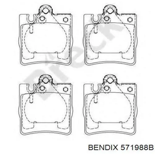 Купити 571988B Jurid/Bendix Задні колодки