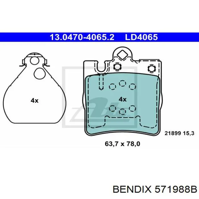 Задні гальмівні колодки Jurid/Bendix 571988B ціна, від 16.93 USD