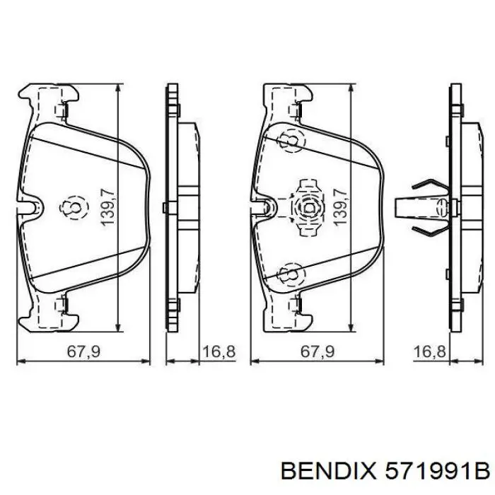 571991B Jurid/Bendix Колодки гальмівні задні, дискові