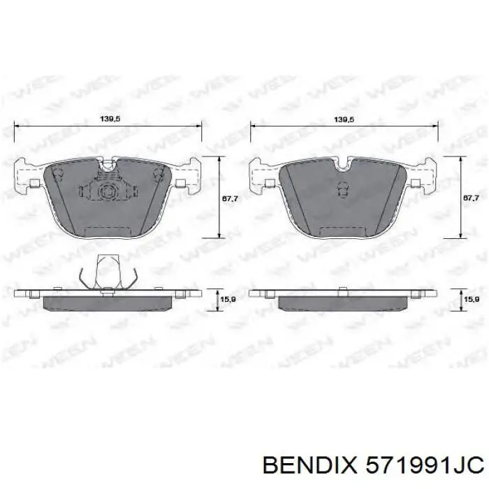 Купити 571991JC Jurid/Bendix Задні колодки