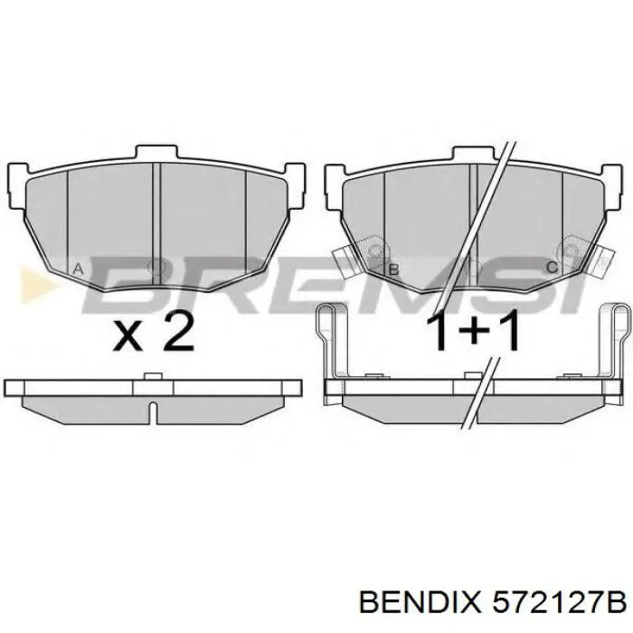 572127B Jurid/Bendix Колодки гальмівні задні, дискові