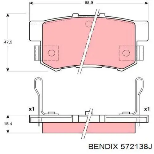 Купити 572138J Jurid/Bendix Задні колодки