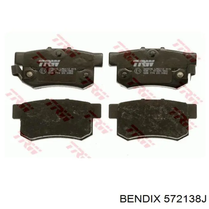 Задні гальмівні колодки 572138J Jurid/Bendix