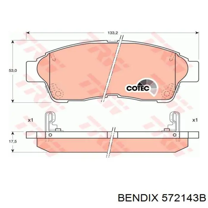 572143B Jurid/Bendix Передні гальмівні колодки