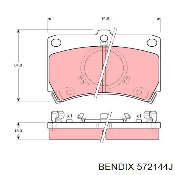 Купити 572144J Jurid/Bendix Колодки гальмівні передні, дискові