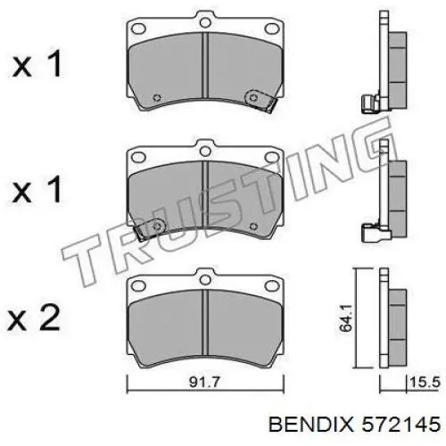 Гальмівні колодки Jurid/Bendix 572145 ціна, від 12.77 USD