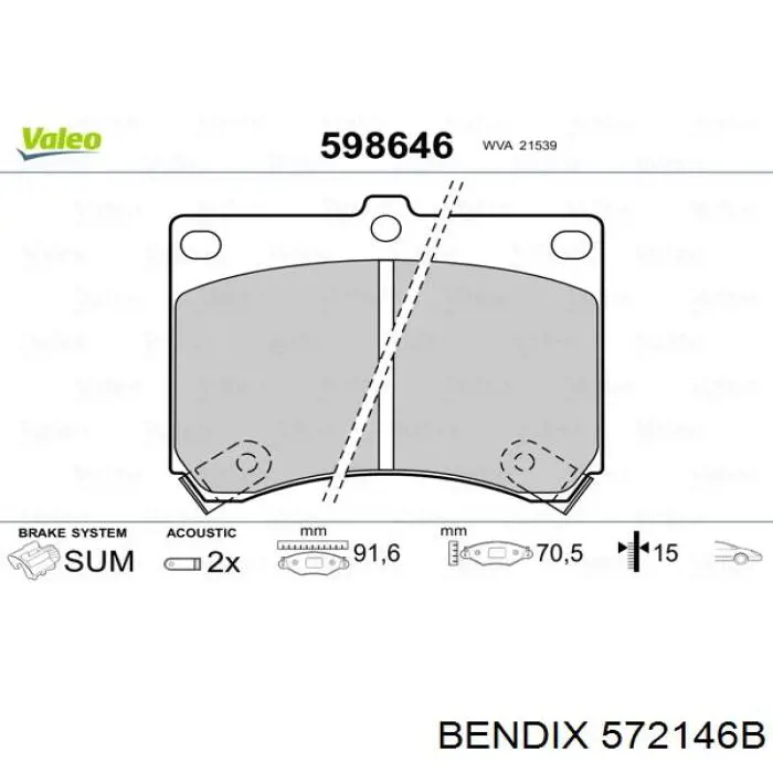 Передні тормозні колодки 572146B Jurid/Bendix