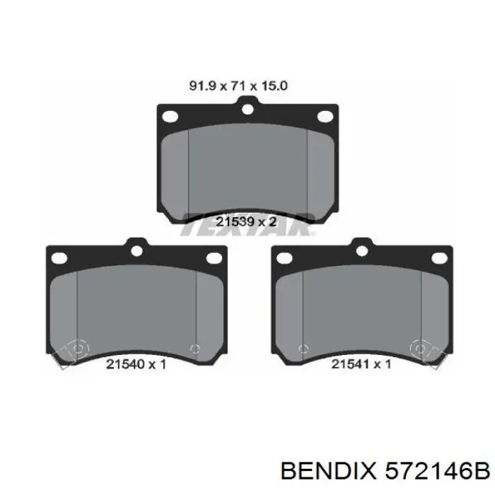 572146B Jurid/Bendix колодки гальмівні передні, дискові