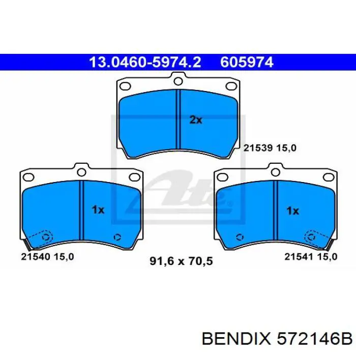 572146B Jurid/Bendix Передні гальмівні колодки