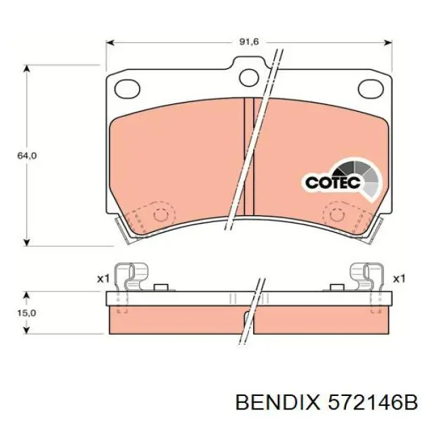 Гальмівні колодки Jurid/Bendix 572146B ціна, від 14.09 USD