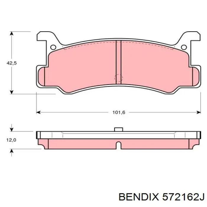 572162J Jurid/Bendix колодки гальмові задні, дискові