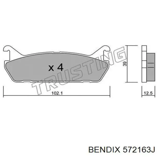 Задні гальмівні колодки Jurid/Bendix 572163J ціна, від 16.45 USD