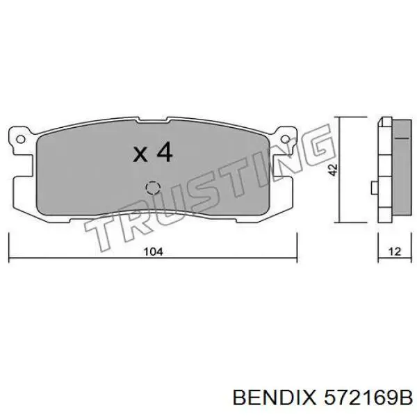 Колодки гальмові задні, дискові 572169B Jurid/Bendix