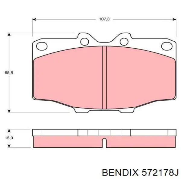 Колодки гальмівні передні, дискові 572178J Jurid/Bendix