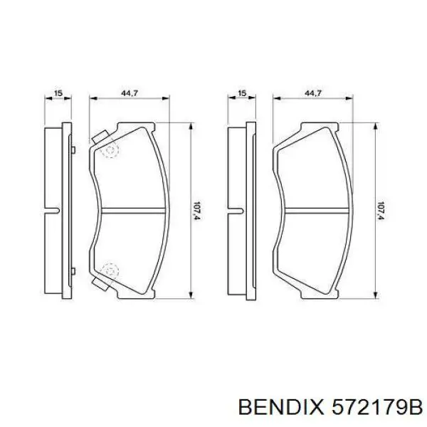 572179B Jurid/Bendix Передні гальмівні колодки