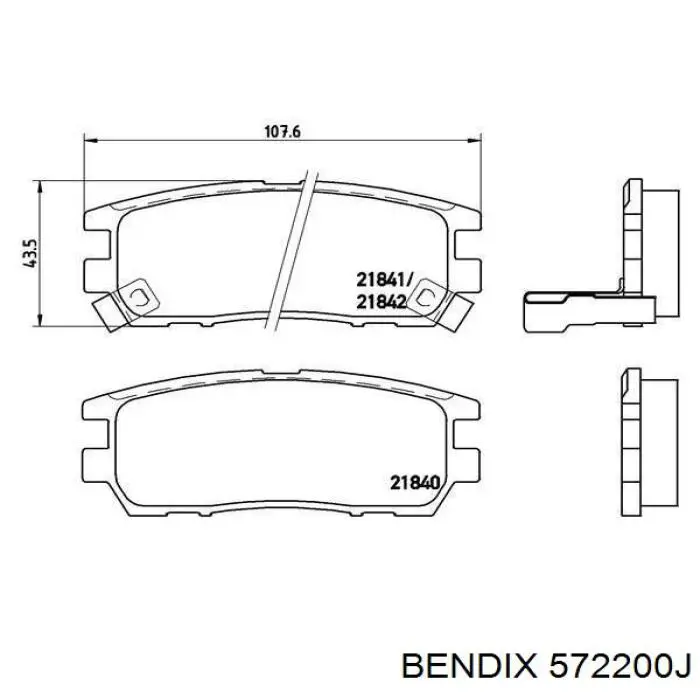 Задні дискові колодки Jurid/Bendix 572200J