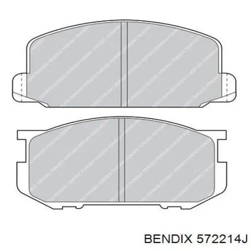 Колодки гальмівні передні, дискові 572214J Jurid/Bendix