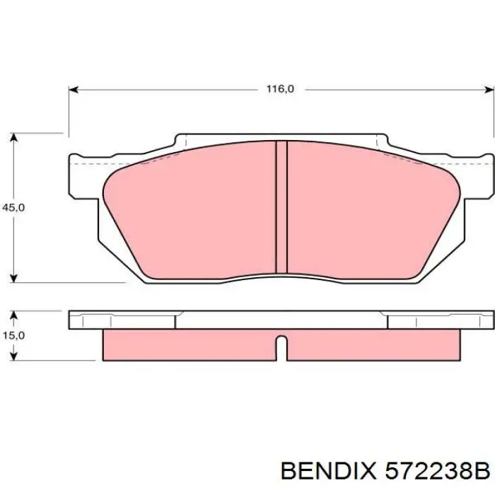 572238B Jurid/Bendix колодки гальмівні передні, дискові