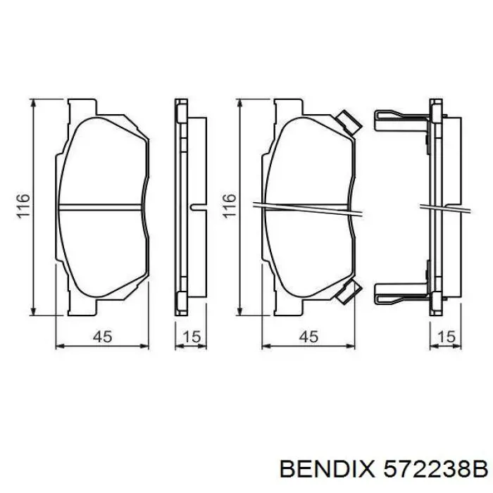 572238B Jurid/Bendix Передні гальмівні колодки