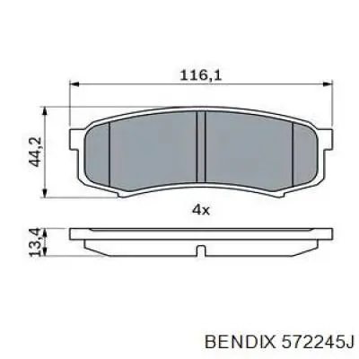Задні дискові колодки Jurid/Bendix 572245J