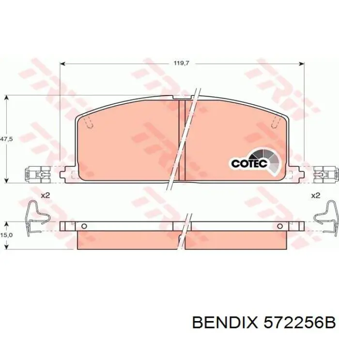 Купити 572256B Jurid/Bendix Колодки гальмівні передні, дискові