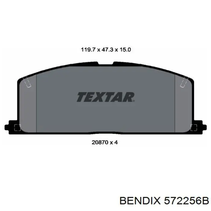 572256B Jurid/Bendix колодки гальмівні передні, дискові