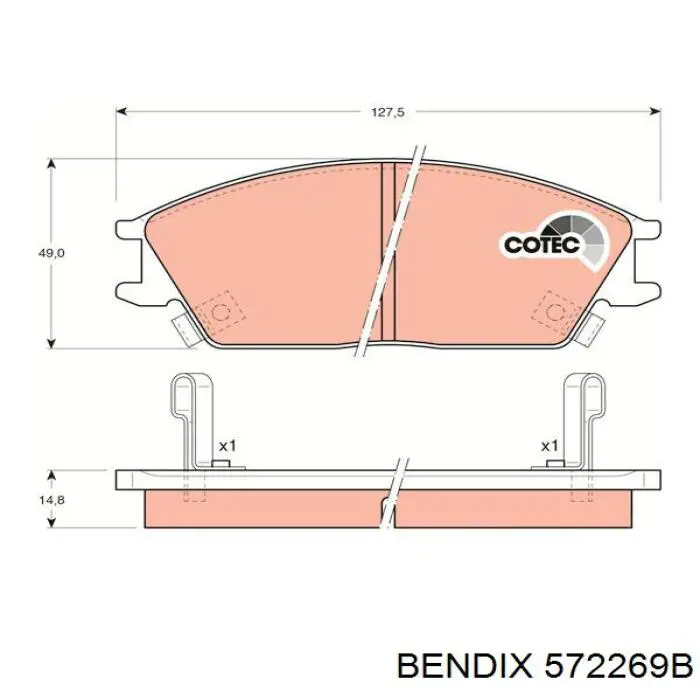 Купити 572269B Jurid/Bendix Колодки гальмівні передні, дискові