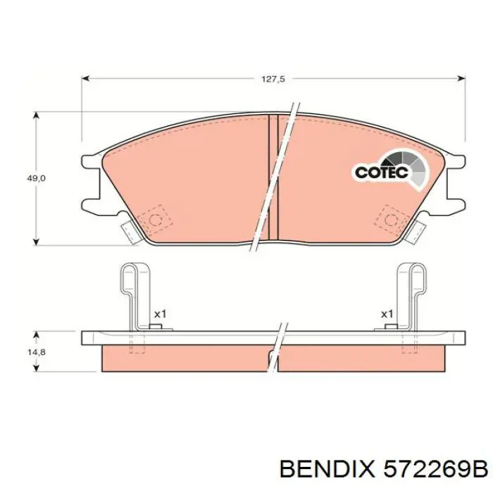 Гальмівні колодки Jurid/Bendix 572269B ціна, від 15.05 USD