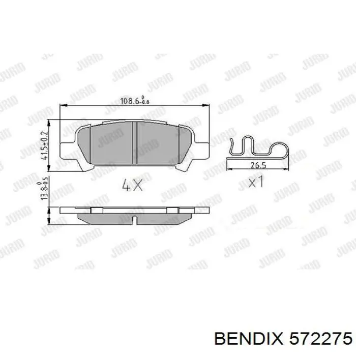 Гальмівні колодки Jurid/Bendix 572275 ціна, від 16.00 USD
