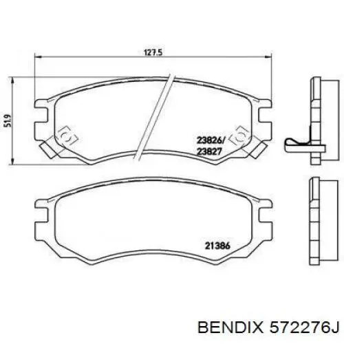 Передні тормозні колодки 572276J Jurid/Bendix