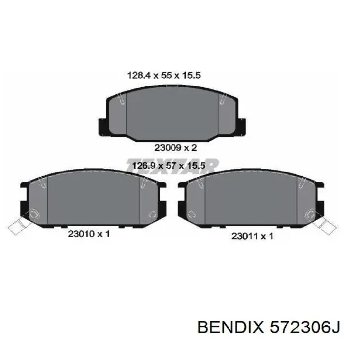 572306J Jurid/Bendix колодки гальмівні передні, дискові