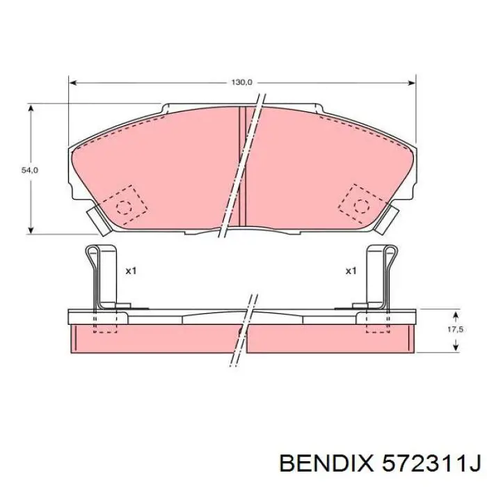 Колодки гальмівні передні, дискові 572311J Jurid/Bendix