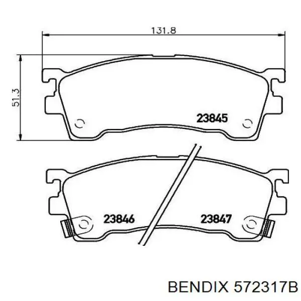 572317B Jurid/Bendix Передні гальмівні колодки