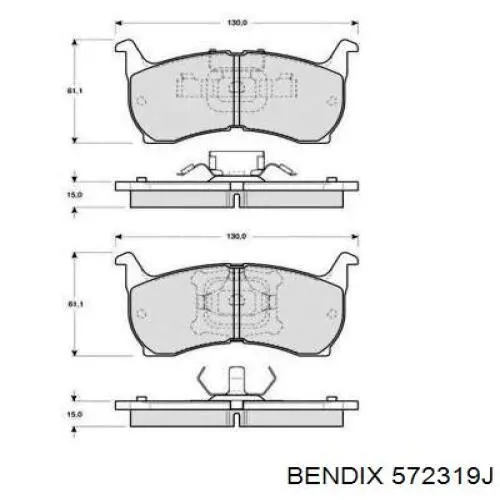 572319J Jurid/Bendix Передні гальмівні колодки