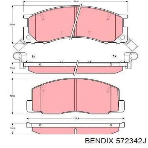 Купити 572342J Jurid/Bendix Колодки гальмівні передні, дискові